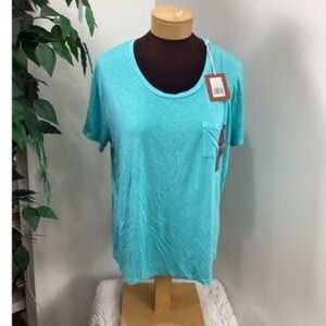 Mossimo Supply Co Women’s Large Turquoise Pocket Tee NWT